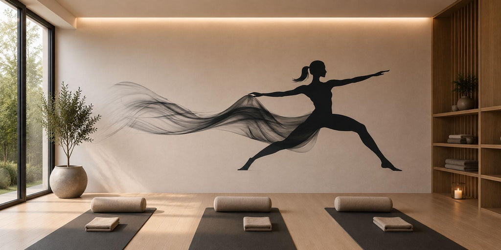 Yoga Pose Wall Decal Modern Fitness Studio Wall Art Meditation Mural Wellness Gym Decor Peel And Stick Vinyl Sticker
