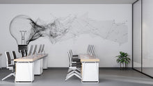 Load image into Gallery viewer, Modern Light Bulb Wall Decal Abstract Office Wall Art Creative Workspace Sticker Tech Innovation Peel And Stick Vinyl Mural