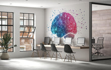Load image into Gallery viewer, AI Brain Wall Decal Modern Tech Office Wall Art Innovation Workspace Sticker Futuristic Peel And Stick Vinyl Mural
