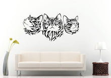 Load image into Gallery viewer, Three Cute Tribal Kittens Cats Pets Wall Decal Vinyl Sticker Mural Room Decor L910