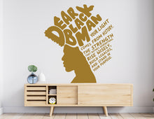 Load image into Gallery viewer, Dear Black Men Wall decal, African American Decor, Melanin Vinyl, Black History, Black History Month Wall art 1130RS