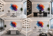 Load image into Gallery viewer, Colorful Geometric Wall Decal Modern Office Wall Art Abstract Business Wall Mural Peel And Stick Corporate Decor