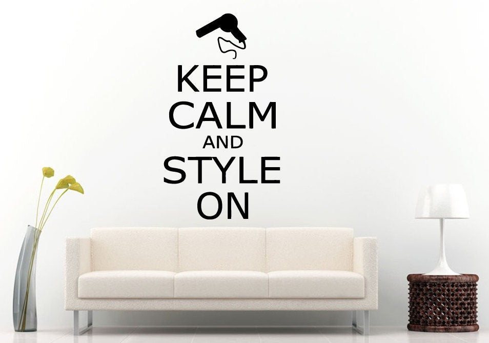 Hair Beauty Quote Citation Saying Keep Calm Salon Spa Wall Decal Vinyl Sticker Mural Room Decor L914