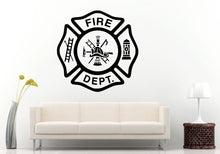 Load image into Gallery viewer, Fireman Fire Man Department Logo Emblem Wall Decal Vinyl Sticker Mural Room Decor L918
