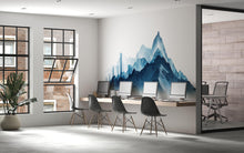 Load image into Gallery viewer, Mountain Wall Decal Modern Office Mural Blue Mountain Landscape Peel And Stick Wall Art Executive Office Decor