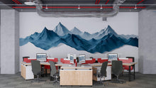 Load image into Gallery viewer, Blue Mountain Wall Decal Modern Office Wall Mural Abstract Mountain Landscape Peel And Stick Business Wall Art