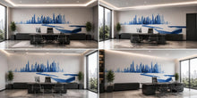 Load image into Gallery viewer, Blue City Skyline Wall Decal Modern Office Wall Mural Abstract Corporate Peel And Stick Wall Art Decor