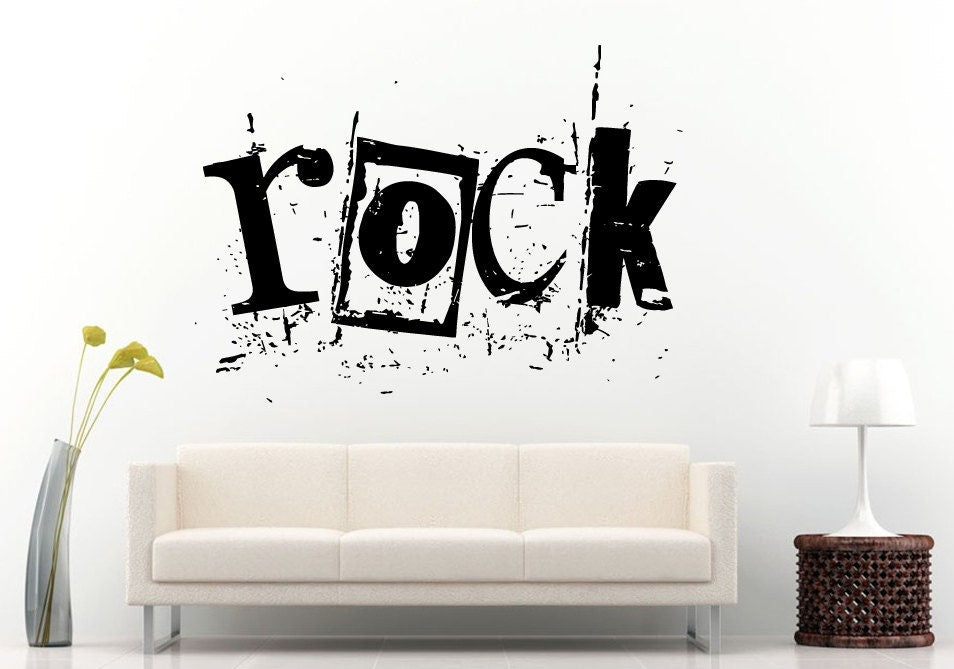 Rock Music Genre O Letter In Frame Graffiti Unique Abstract Style Wall Decal Vinyl Sticker Mural Room Decor L923