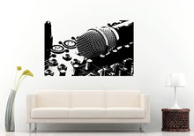 Load image into Gallery viewer, Mic Microphone Mc On Top Of A Dj Mixer Unit Music Equipment Wall Decal Vinyl Sticker Mural Room Decor L924