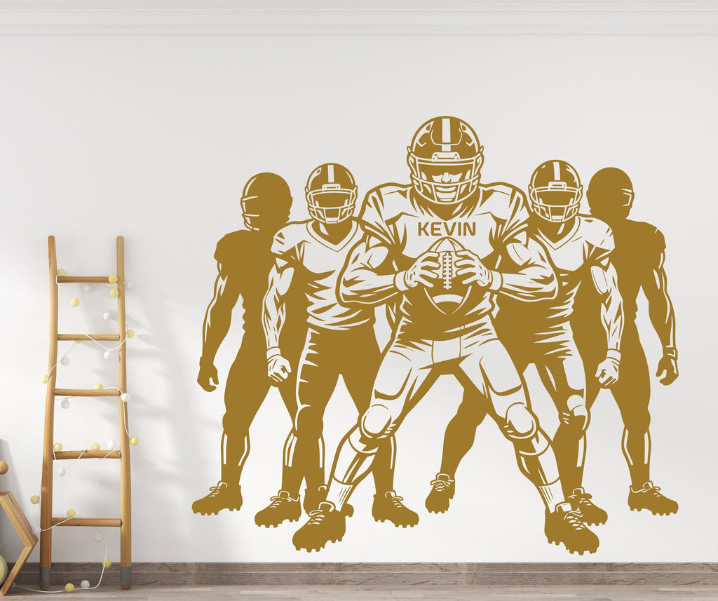 Large Custom Name American Football Team wall decal Sport Wall Decal Kids Decal Personalized Gifts wall Vinyl Wall Sticker Boy Room 1149RS