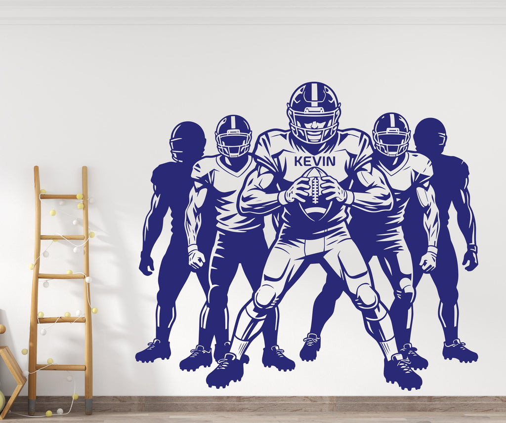 Large Custom Name American Football Team wall decal Sport Wall Decal Kids Decal Personalized Gifts wall Vinyl Wall Sticker Boy Room 1149RS