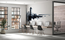 Load image into Gallery viewer, Modern Black City Skyline Wall Decal Executive Office Wall Mural Corporate Peel And Stick Wall Art Luxury Workspace Decor