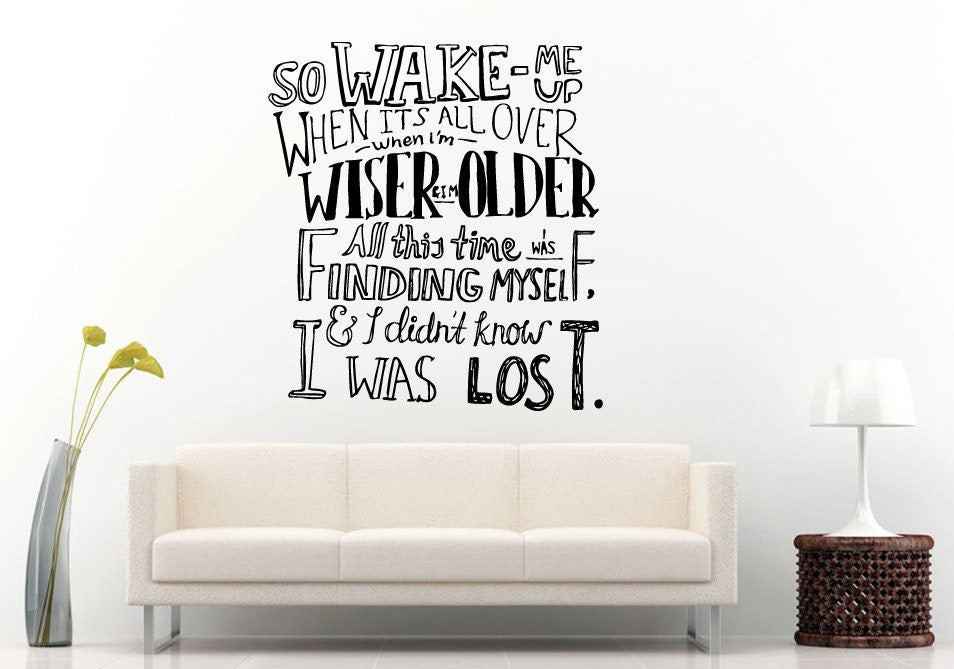 Music Song Lyrics Dance Edm Typography Cool Unique Wall Decal Vinyl Sticker Mural Room Decor L926