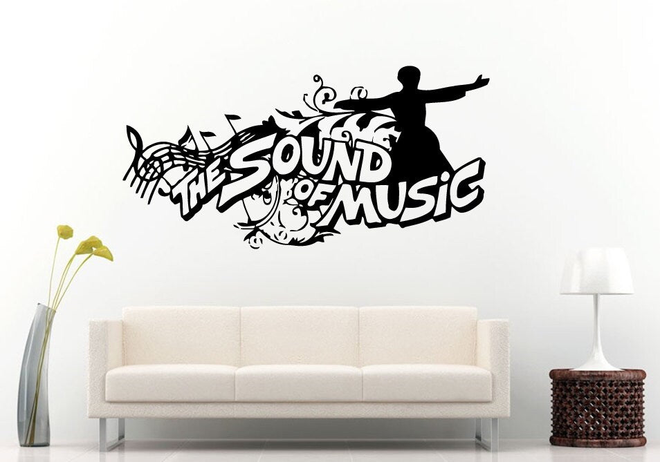 The Sound Of Music Notes Melody Dancing Person Man Dancer Wall Decal Vinyl Sticker Mural Room Decor L927