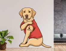 Load image into Gallery viewer, Labrador Dog wall decal I love Mom Tattoo Dog decor Dog wall art Decal Dog Lover Animals decal Bathroom Wall Decals Stickers Vinyl 1150RS