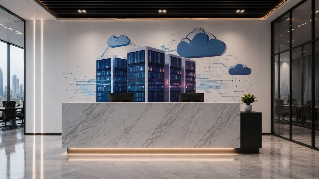 Cloud Computing Wall Decal Data Center Server Wall Mural Technology Office Decor IT Company Peel And Stick Wall Art