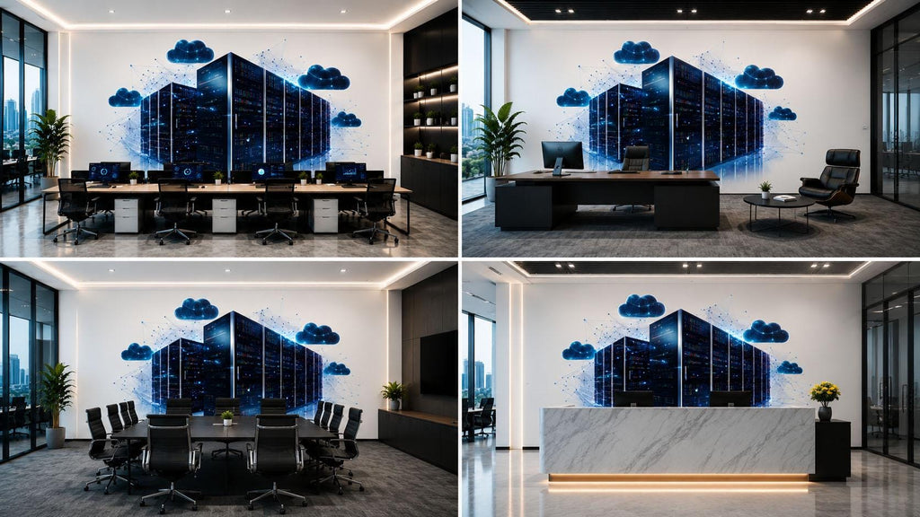 Cloud Computing Server Room Wall Decal, Data Center Office Wall Sticker, IT Infrastructure Wall Art, Tech Company Decor, Cyber Security