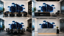 Load image into Gallery viewer, Cloud Computing Server Room Wall Decal, Data Center Office Wall Sticker, IT Infrastructure Wall Art, Tech Company Decor, Cyber Security