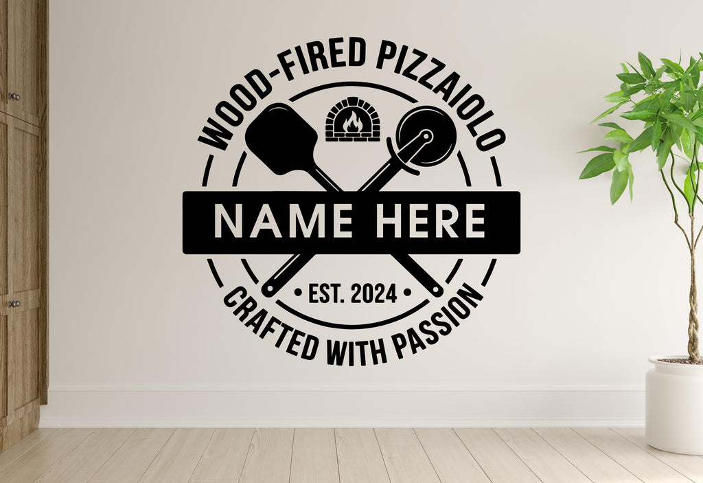 Pizza Wall Decal | Restaurant Pizzeria Decor | Pizzeria art | Custom Name
