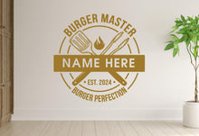 Load image into Gallery viewer, Burger Wall Decal | Restaurant Burger Decor | Burger art | Custom Name