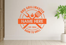 Load image into Gallery viewer, BBQ Wall Decal | Restaurant BBQ Decor | Barbecue Time wall art | Custom Name