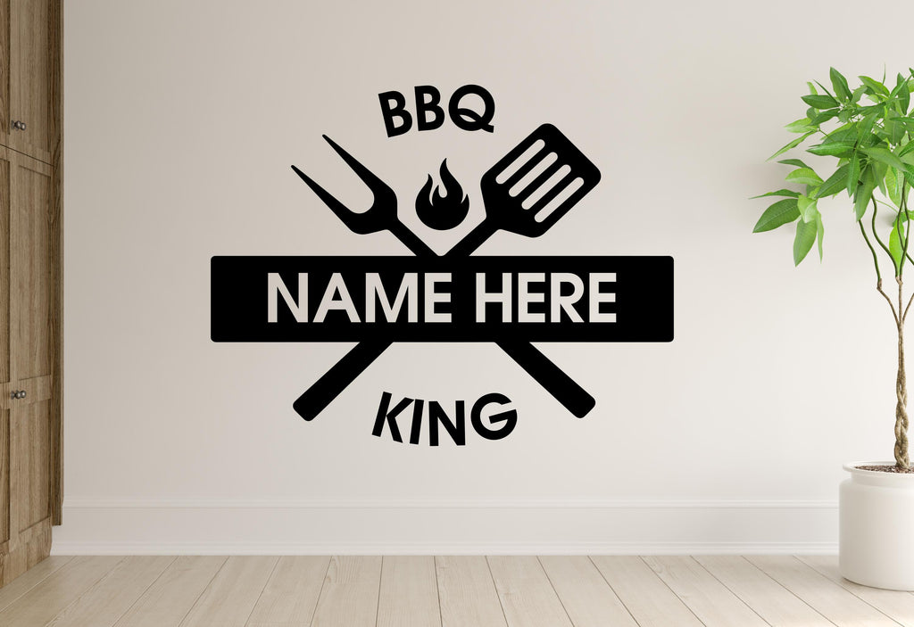BBQ Grillmaster Wall Decal | Custom Name Barbecue Time Art