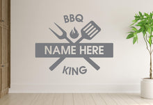 Load image into Gallery viewer, BBQ Grillmaster Wall Decal | Custom Name Barbecue Time Art