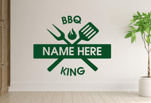 Load image into Gallery viewer, BBQ Grillmaster Wall Decal | Custom Name Barbecue Time Art