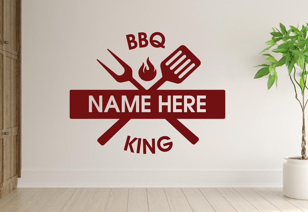 BBQ Grillmaster Wall Decal | Custom Name Barbecue Time Art