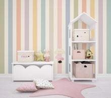 Load image into Gallery viewer, Pastel Stripe Wallpaper for Nursery, Boho Kids Room Wall Mural, Watercolor Vertical Stripe Wallpaper Decor, Neutral Playroom Wall Art 856LU