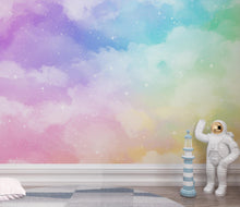 Load image into Gallery viewer, Pastel Dreamscape Galaxy Clouds Wallpaper, Cloud wall mural, Peel and stick 428DE