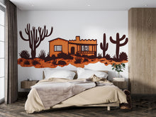 Load image into Gallery viewer, Southwest Desert Ranch Wall Decal, Adobe House Wall Art, Cactus Desert Mural, Arizona Desert Sticker, Airbnb Southwest Decor, Western
