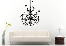 Load image into Gallery viewer, Chandelier With Birds Sitting And Flying All Around It Wall Decal Vinyl Sticker Mural Room Decor L960