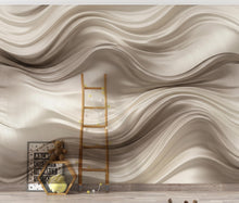 Load image into Gallery viewer, 3D Wave Wallpaper - Abstract Flowing Fabric - Luxury Sculptural Texture - Modern Minimalist Neutral Mural 1141RS