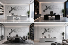 Load image into Gallery viewer, Light Bulb Office Mural, Innovation Wallpaper, Network Wall Art, Modern Workspace Decor, Startup Idea Wall Mural, 666mv