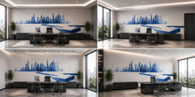 Load image into Gallery viewer, Blue City Skyline Wall Mural, Modern Office Wallpaper, Executive Workspace Decor, Corporate Urban Wall Art, Business Mural, 678mv