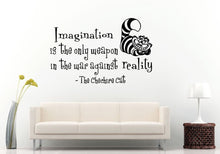 Load image into Gallery viewer, Imagination Is The Only Weapon Cat Quote Citation For Kids Children Toddlers Babies Nursery Wall Decal Vinyl Sticker Mural Room Decor L970