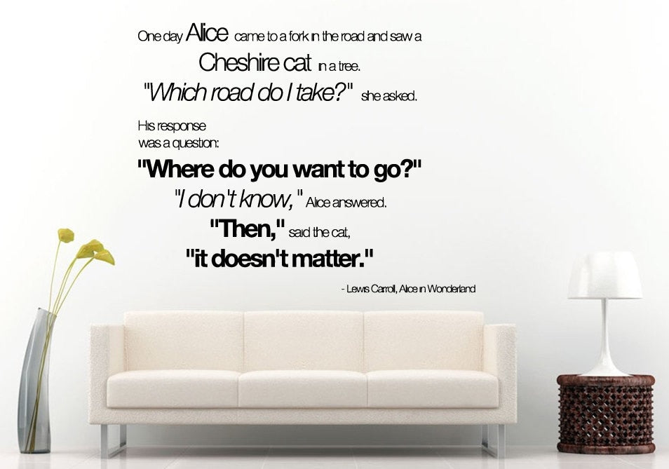 Which Road Do I Take? Quote Saying Citation For Kids Children Toddlers Babies Nursery Wall Decal Vinyl Sticker Mural Room Decor L967