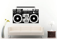 Load image into Gallery viewer, Boom Box Retro Old School Classical Music Player A-Track Cassette Tape Radio Equalizer Wall Decal Vinyl Sticker Mural Room Decor L980