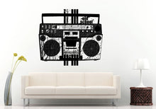 Load image into Gallery viewer, Boom Box Retro Old School Music Player A-Track Cassette Tape Radio Speakers Wall Decal Vinyl Sticker Mural Room Decor L984