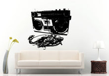 Load image into Gallery viewer, Boom Box Retro Old School Classical Music Player A-Track Cassette Tape Radio Equalizer Wall Decal Vinyl Sticker Mural Room Decor L981