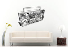 Load image into Gallery viewer, Boom Box Retro Old School Music Player A-Track Cassette Tape Radio Speakers Wall Decal Vinyl Sticker Mural Room Decor L986