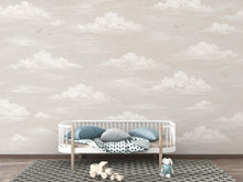 Load image into Gallery viewer, Neutral Cloud Wallpaper Mural | Soft Beige Nursery Wallpaper | Dreamy Sky Wall Decor for Baby Room Kids Bedroom | Peel and Stick 861LU