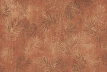 Load image into Gallery viewer, Terracotta Tropical Wallpaper | Vintage Botanical Wall Mural | Rustic Palm Leaf Wallpaper | Moody Boho Decor | Peel and Stick 862LU