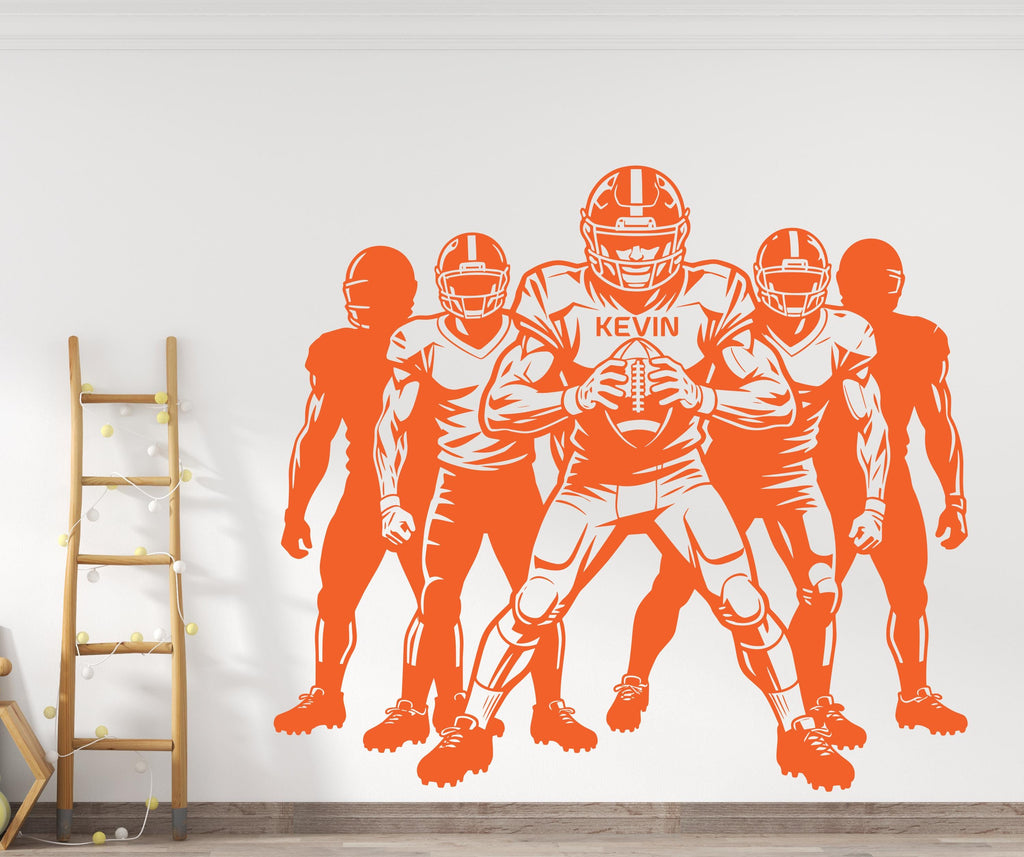 Large Custom Name American Football Team wall decal Sport Wall Decal Kids Decal Personalized Gifts wall Vinyl Wall Sticker Boy Room 1149RS