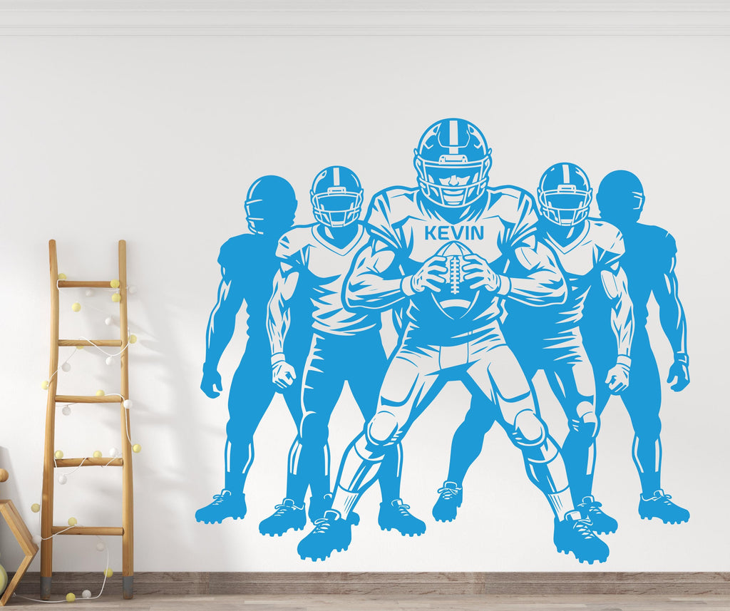 Large Custom Name American Football Team wall decal Sport Wall Decal Kids Decal Personalized Gifts wall Vinyl Wall Sticker Boy Room 1149RS