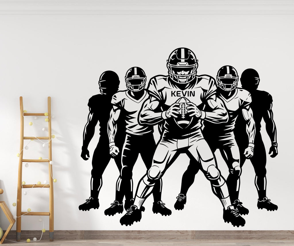 Large Custom Name American Football Team wall decal Sport Wall Decal Kids Decal Personalized Gifts wall Vinyl Wall Sticker Boy Room 1149RS