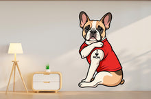 Load image into Gallery viewer, French bulldog Dog wall decal I love Mom Tattoo Dog decor Dog wall art Decal Dog Lover Animals Bathroom Wall Decals Stickers Vinyl 1151RS