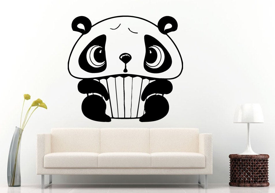 Baby Cake Cute Panda Bear Animal Children's Room Wall Decal Vinyl Sticker Mural Room Decor L1003