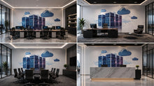 Load image into Gallery viewer, Cloud Computing Wall Decal Data Center Server Wall Mural Technology Office Decor IT Company Peel And Stick Wall Art